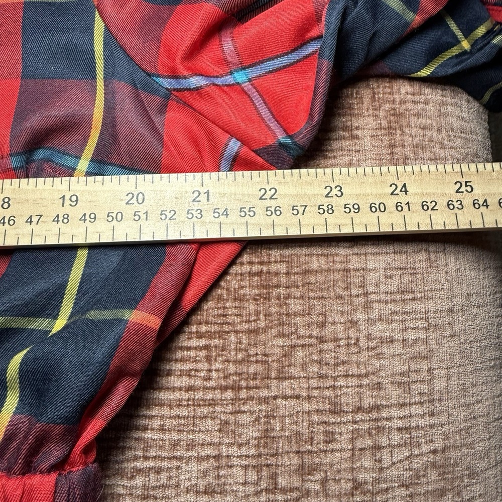 Gretchen Scott NWT Teardrop Dress Red Plaidly Cooper L Tartan Ruffle Holiday - Picture 9 of 10